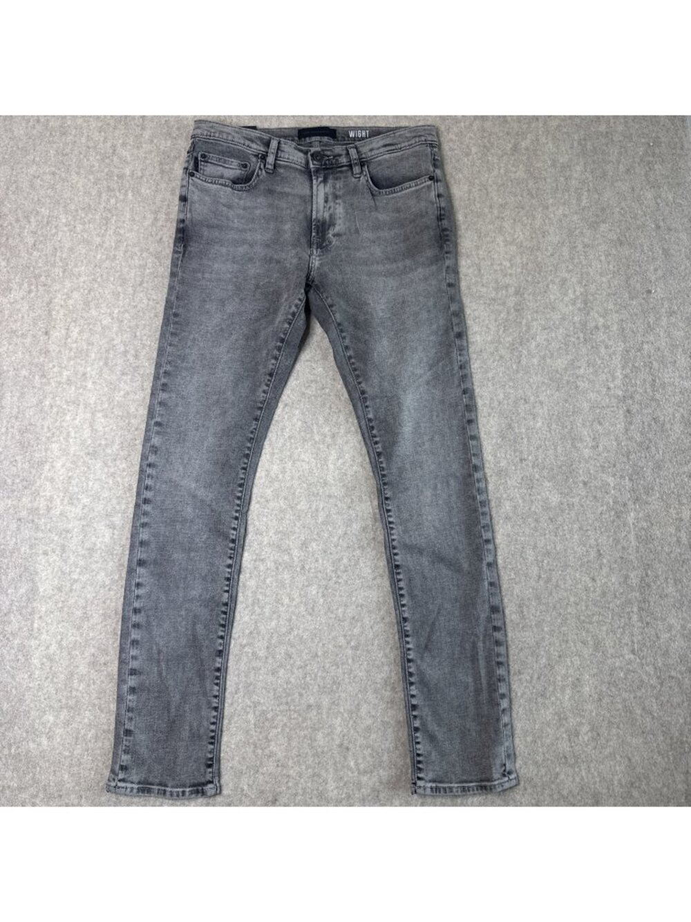 John Varvatos USA Wight Skinny Straight Jeans Mens 32x32 Gray Denim Stretch New